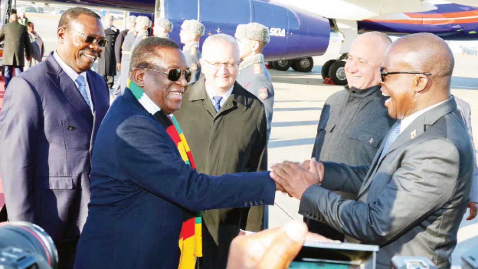 President Mnangagwa arrives in Moscow for Russia-Africa Summit